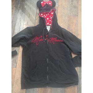 Disney Parks Minnie Mouse XXL Zip-Up Hoodie – Adorable Polka Dot Ears!